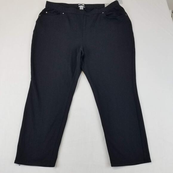 Catherines Knit Jean Pants Womens 2XWP 22/24WP Petite Black Pull On Stretch NWT - Picture 12 of 12
